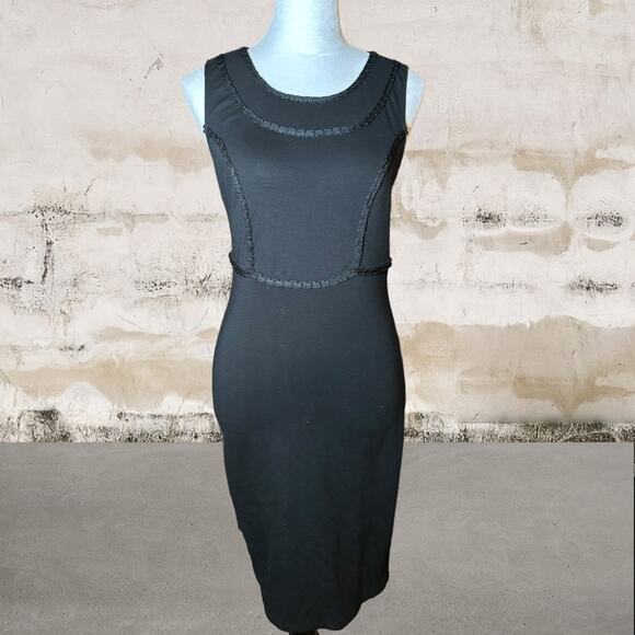 Philosophy Women's Fringe Detail Black Sheath Dress - Size XS - Picture 1 of 6